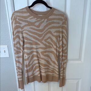 Tan and Cream Zebra Print Sweater